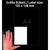 Etykiety A4 białe (50+15 arkuszy) 105x148mm 6601 ULTRA GRIP AVERY ZWECKFORM