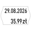 Etykiety cenowe w rolce do metkownicy dwurzędowej, 26x16 mm, (6 sztuk) białe faliste, trwały klej, odporne na mróz METO M30014335
