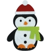 Dekoracje filcowe pingwiny 3D w czapkach Mikołaja 70x95mm 3szt. 486026 TITANUM