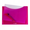 Teczka kopertowa PP A4 pozioma różowa 2kiesz. SF006 STRIGO