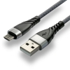 Kabel USB - microUSB EVERACTIVE 1m 2,4A pleciony szary (CBB-1MG)