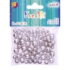 Koraliki plastikowe mix rozmiarów (60 sztuk) srebrne PJ-9470 ALIGA