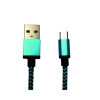 Kabel USB - microUSB OMEGA VARAN 1m 2A pleciony niebieski (44190)