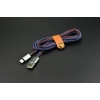Kabel USB - microUSB OMEGA JEANS 1m 2A pleciony niebieski (44200)