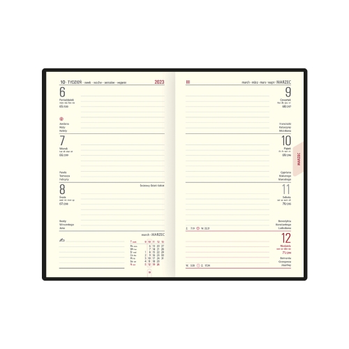 Kalendarz A6 Notesowy CLASSIC (C4), 04 granat fabric TELEGRAPH
