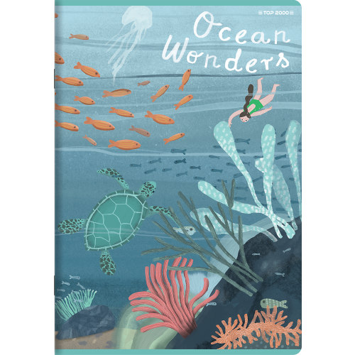 Zeszyt A5 32k 3linia kolorowa OCEAN WONDERS 400182345 TOP 2000