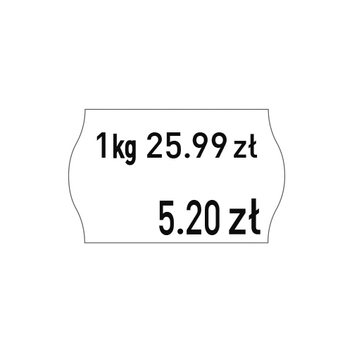 Etykiety cenowe w rolce do metkownicy dwurzędowej, 26x16 mm, (6 sztuk) białe faliste, trwały klej METO M30014334