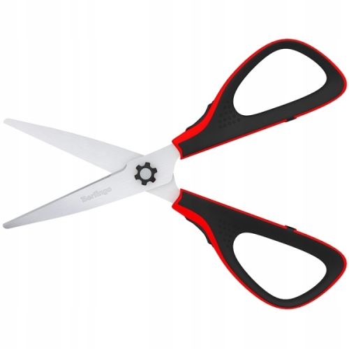 Nożyczki 17,5cm Easycut 300 soft grip czerwone 326316 BERLINGO