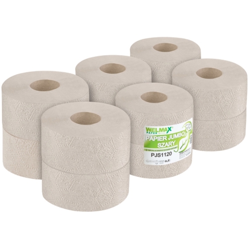 Papier toaletowy JUMBO szary(12szt) 120m makulatura 1 warstwa PJS1120 WELMAX