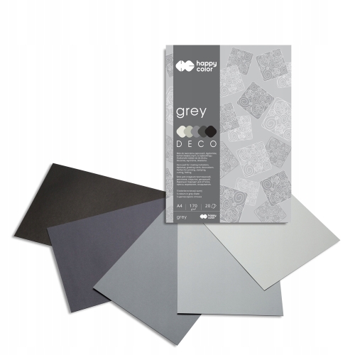 Blok A4 20k 170g 5 kolorów DECO GREY HA 3717 2030-082 HAPPY COLOR