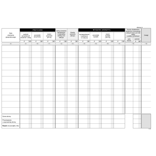 K-1 Podatkowa księga przychodów i rozchodów A4 (wzór obowiązujący od 01.01.2026) MICHALCZYK I PROKOP