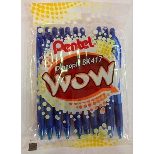 Długopis pstrykany WOW BK417 niebieski (10sztuk) PENTEL