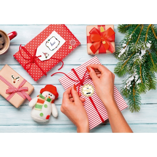 Naklejki foliowe z transparentnym tłem - złote choinki i gwiazdki Z-Design 54122 AVERY ZWECKFORM