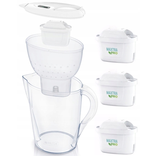 Dzbanek filtrujący BRITA Marella biały 2,4l + 3szt filtr do wody Maxtra Pro Pure Performance