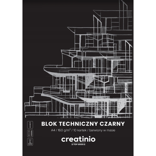 Blok techniczny A4 10k czarne kartki 400176681 TOP 2000