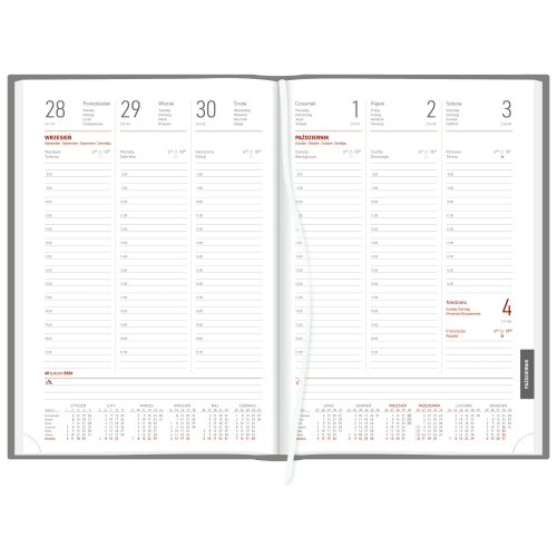 Kalendarz B5 Aluminium STANDARD tygodniowy p.biały 237 B5TB srebrny Wokół Nas
