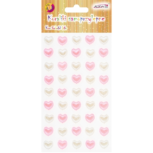 Dżety kryształki samoprzylepne mix serca 7,5x12,5cm JET-3187 ALIGA