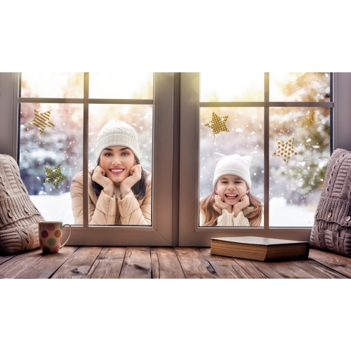 Naklejki foliowe Z-Design na okno - złote gwiazdki 52951 AVERY ZWECKFORM