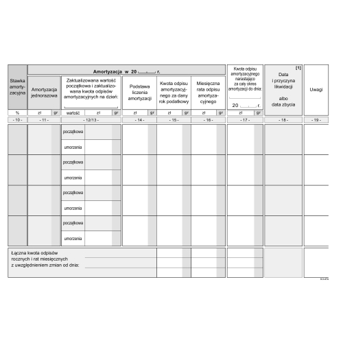 K-8u Ewidencja środków trwałych A5 od 1 stycznia 2026 Michalczyk i Prokop