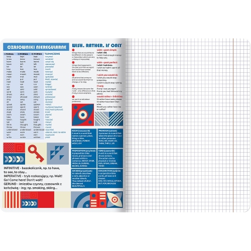 Zeszyt A5 60k kratka 70g ze ściągami JĘZYK ANGIELSKI 400169462 TOP 2000
