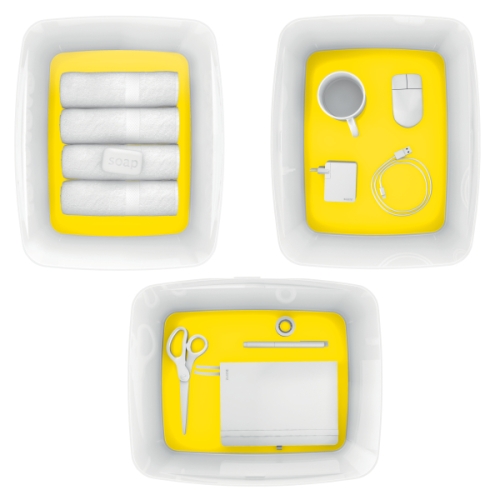 MyBox duży z pokrywką, biało-żółty LEITZ 52161016