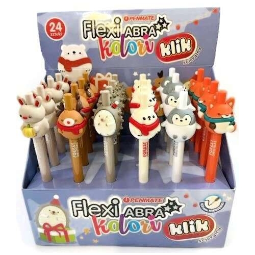 Długopis ścieralny automatyczny Flexi Abra Kolori Klik Christmas Forest niebieski TT8825 Penmate