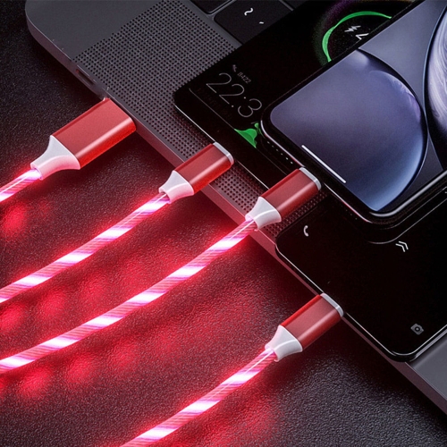 Kabel USB - USB-C PLATINET 1m 2A LED czerwony (45741)