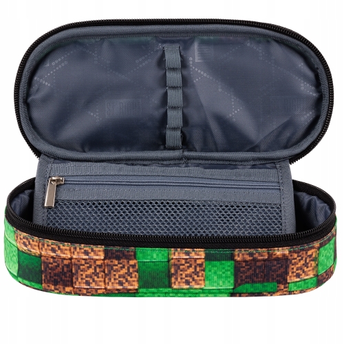 Piórnik szkolny dla chłopca Saszetka z wewnętrzną klapką PC-01 PIXEL CUBES St.Majewski