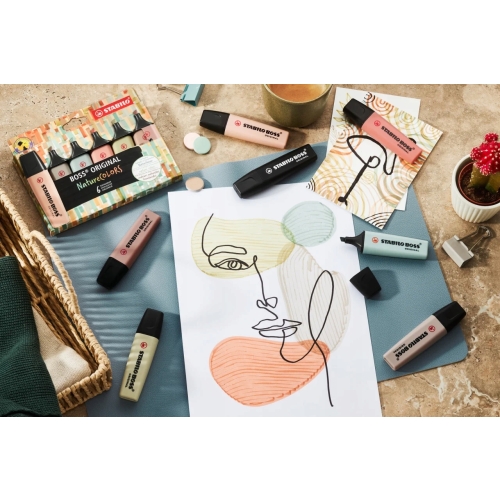 Zakreślacz BOSS ORIGINAL Nature COLOURS 70/4-2-3 mix 4kolory