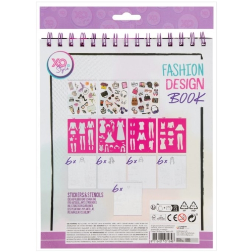 Książka do projektowania mody 36 arkuszy + 5 szablonów + naklejki 230005 GRAFIX
