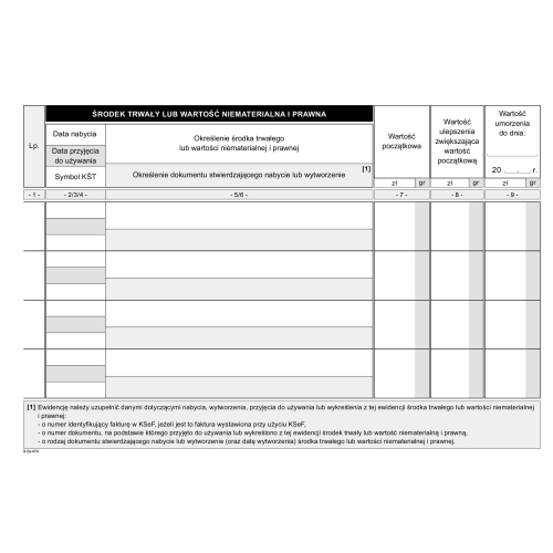 K-8u Ewidencja środków trwałych A5 od 1 stycznia 2026 Michalczyk i Prokop