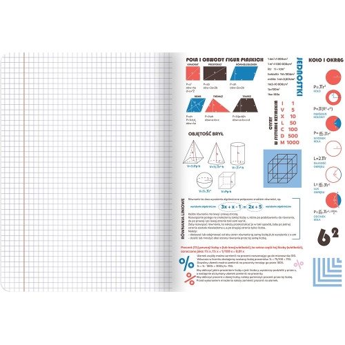 Zeszyt A5 60k kratka 70g ze ściągami MATEMATYKA 400169455 TOP 2000