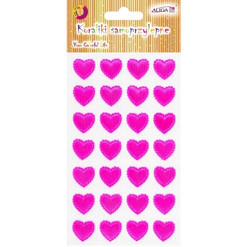 Dżety kryształki samoprzylepne mix serca 7,5x12,5cm JET-3187 ALIGA