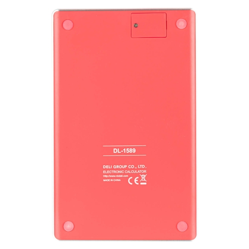 Kalkulator 12-pozycyjny czerwony 1589 RED DELI