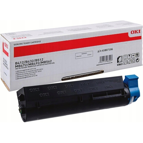Toner OKI (45807106) czarny 7000str B412/B432/B512/MB472/MB492