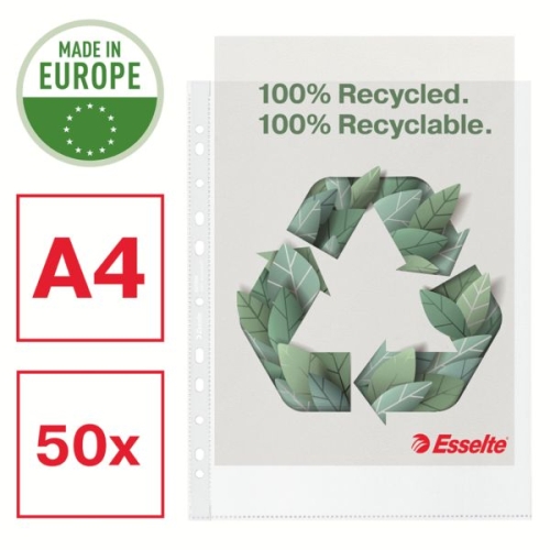 Koszulka groszkowa Recycled Premium PP 100 mic. A4 MAXI opakowanie 50sztuk 627504 ESSELTE