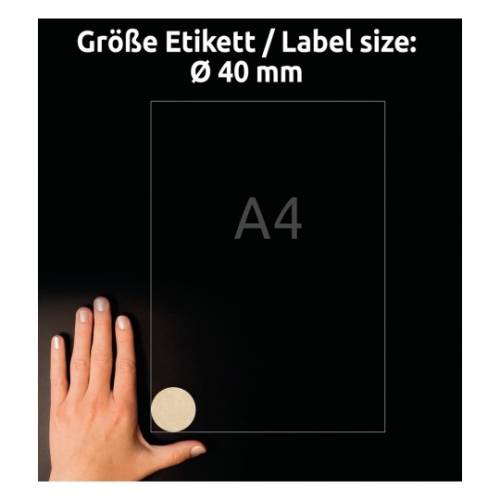 Etykiety ekologiczne brązowe kółka 40mm (25arkuszy= 600 etykiet) L7105-25 AVERY ZWECKFORM