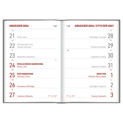 Kalendarz kieszonkowy A7 oprawa PCV 2026 A7036B -MIX Wokół Nas