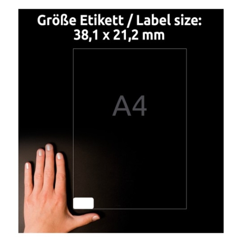 Etykiety białe 38,1x21,2mm (25 arkuszy = 1625 etykiet) usuwalne L6026REV-25 AVERY ZWECKFORM