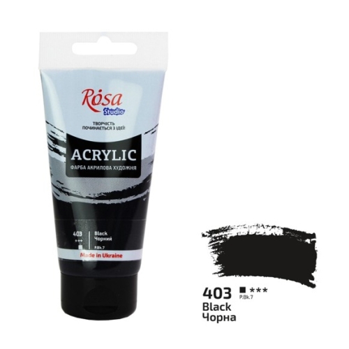 Farba akrylowa Rosa Studio 75ml BLACK 403