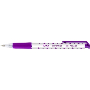 Długopis S-FINE GWIAZDKI automatyczny fioletowy TO-069 TOMA