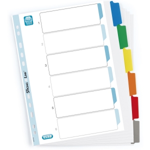 Przekładki kartonowe A4+ MYLAR 1-12 kolor ELBA 100204983