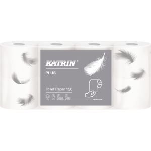 Papier toaletowy Katrin Plus (8 rolek) 3 warstwy 100% celuloza 150 listków 16525/557305