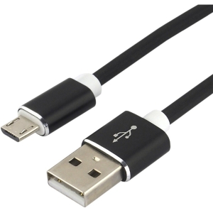 Kabel USB - microUSB EVERACTIVE 1,5m 2,4A silikonowy czarny (CBS-1.5MB)