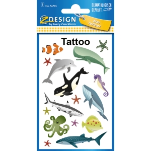 Naklejki tatuaże dla dzieci MORSKIE ZWIERZĘTA 56765 Z-DESIGN KIDS TATTOO AVERY ZWECKFORM
