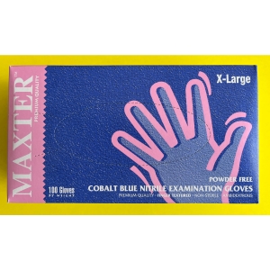 Rękawiczki NITRYL niebieskie 100szt `XL` MAXTER MX93779