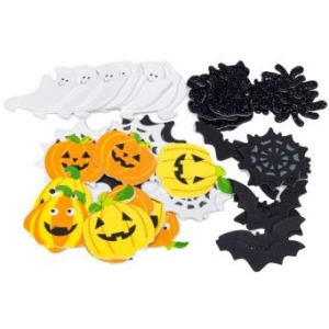 Naklejki z pianki HALLOWEEN dynie, duchy, koty,pajęczyny, nietoperze (40 szt.) PVH3 BREWIS