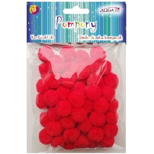 Pompony POM-403 czerwone 2cm (60szt.) ALIGA