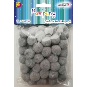 Pompony POM-411 szary 2cm op.60szt. ALIGA