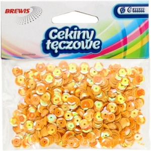 Cekiny tęczowe 6mm żółte 10g. T120 BREWIS